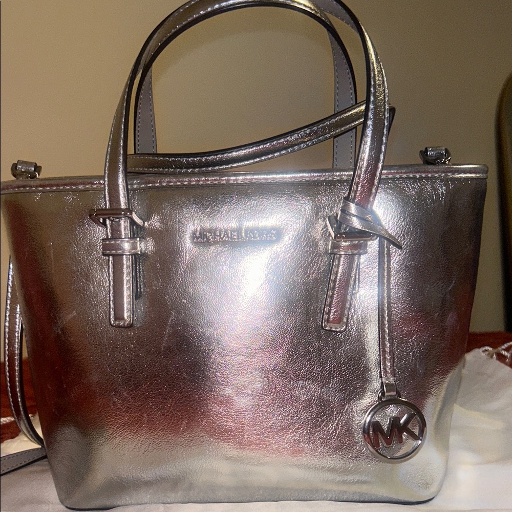 Michael Kors Small Metallic Silver Tote